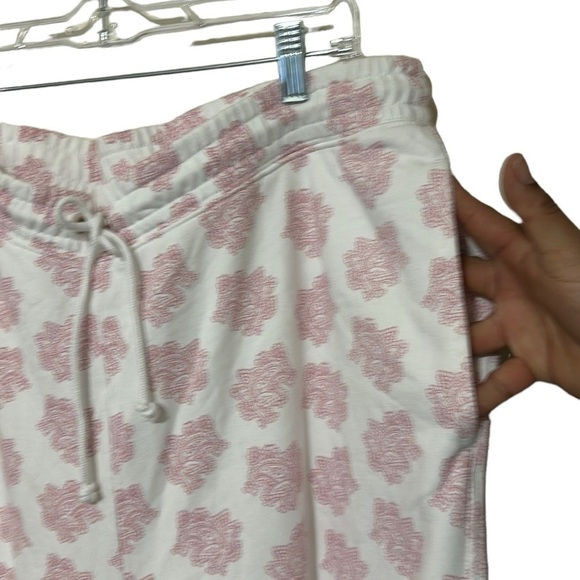 NWT J Crew Paisley Print Womens Joggers White Pink Size XXL - Picture 3 of 9